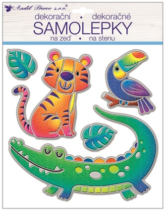 Samolepka na zeď s krokodýlem prostorová třpytivá  31 x25 cm Samolepka na zeď s krokodýlem prostorová třpytivá  31 x25 cm