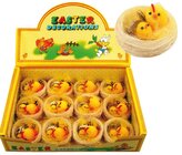 Kuřátka plyšová ve světlém  hnízdě 6 cm, 12ks