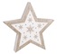 Hvězda s bílým potiskem dřevěná na postavení 12 x 12 x 2 cm
