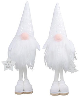 Skřítek na postavení bílý s botami 25 cm