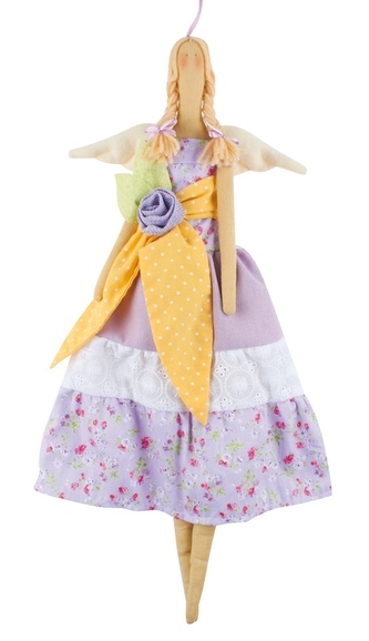Andělka látková, fialková 47 cm