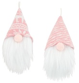 Skřítek na zavěšení 14 cm, růžový