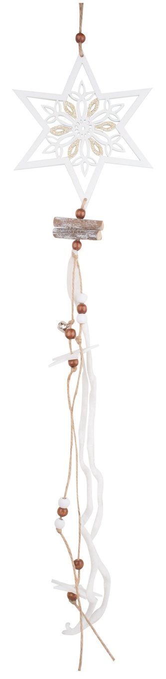 Dřevěná hvězda na zavěšení 75 cm