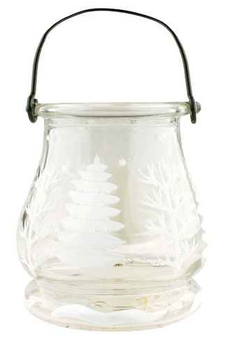 Lucerna skleněná na svíčku 9,5 cm