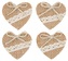 Srdce jutové s krajkou a lepíkem 4,5 cm  4 ks