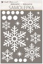 Samolepka vločky, bílá s glitry 28 x 41 cm
