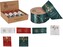 Stuha 2700x38mm potisk zlatý vánoční motivy box mix, červená, zelená, bílá