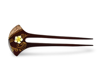 Jehlice do vlasů double gold Ibišek - žlutý