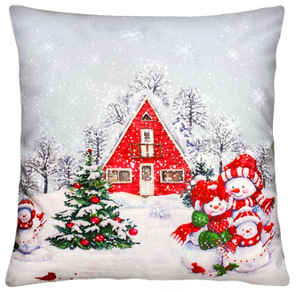 Vánoční polštář SNOWMEN FAMILY 40x40 cm Mybesthome