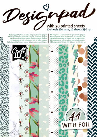 Designový papír A4, 120-250g/m2,20 listů-modrý