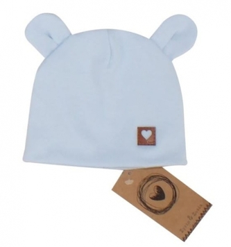 Z&Z Dvouvrstvá bavlněná čepička LOVE TEDDY, sv. modrá, vel. 68/74; 68/74 (6-9m)