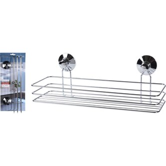 Polička kovová do koupelny 35 x 11 x 14 cm stříbrná KO-C80651830