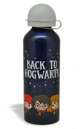 Lahev hliníková s pítkem, modrá Back to Hogwarts, Harry Potter