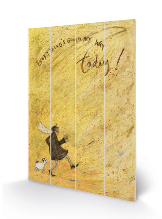 Dřevěný obraz Sam Toft - Everything's Going My Way Today!, 40 × 59 cm