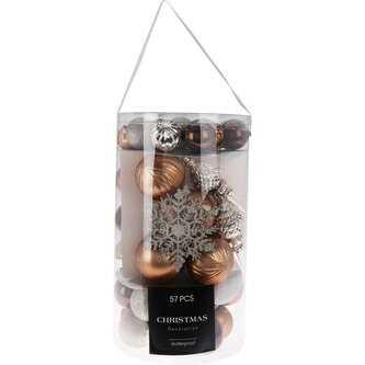Vánoční ozdoby koule sada 57 ks jantarová KO-CAN304040