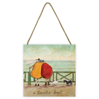 Dřevěný obraz Sam Toft - A Romantic Tryst, 20 × 20 cm