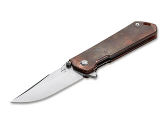 Böker Plus 01BO165 Kihon Copper vreckový nôž s asistenciou 8,5 cm, Stonewash, meď, nylonové puzdro