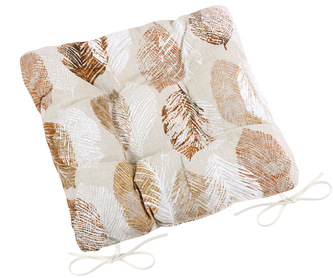 Sedák EMA prošívaný - Listy béžová, hnědá - 40x40 cm prošívaný
