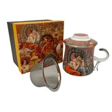 HOME ELEMENTS 400 ml hrnek se sítkem a víčkem - Mucha tmavý