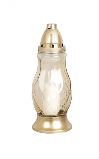 Hřbitovní sklo 28cm svíčka vklad 110g  GRAVE zlatá Hřbitovní sklo 28cm svíčka vklad 110g  GRAVE zlatá