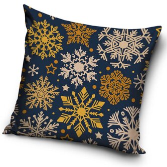 TipTrade Vánoční povlak Mrazivé vločky tmavě šedý 40x40 cm