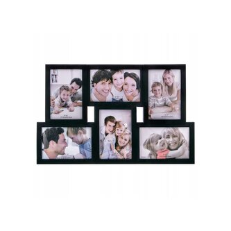 Fotorámeček na 6 fotek, 44x28 cm, černý SPRINGOS PANORAMA