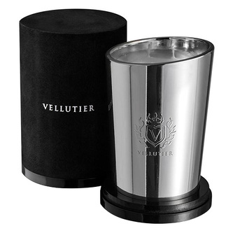 Vellutier Large Candle Prestige - Platinum Shine, Large Candle | Silver | Sensual;Woody | Platinum Shine