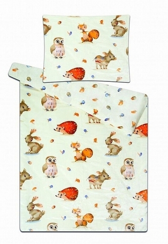 Svitap Povlečení mikroflanel do postýlky Zvířátka v lese 90x135, 40x60 cm