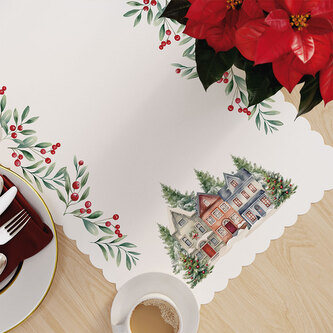 Vánoční ubrus - běhoun na stůl VÁNOČNÍ MĚSTEČKO 60x120 cm Mybesthome