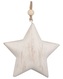 Dřevěná hvězda na zavěšení s patinou šedá 9 cm