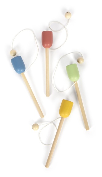 Gra zręcznościowa Drewniane piłeczki do łapania 4-kolorowy zestaw Small Foot