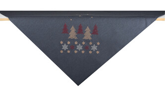 Vánoční ubrus na stůl CHRISTMAS GLAM šedá vzor stromeček 110x160 cm