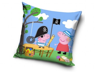 Carbotex Povlak na polštářek Prasátko Pepina a Tomík Piráti 40x40 cm