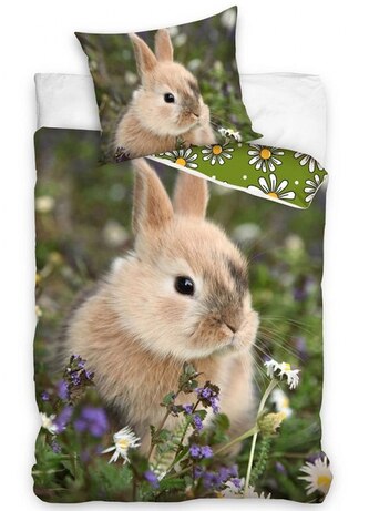 TipTrade Povlečení fototisk Králíček na rozkvetlé louce 140x200, 70x90 cm