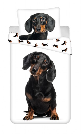 Jerry Fabrics Povlečení fototisk Jezevčík 140x200, 70x90 cm