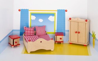 Mebelki do sypialni z czerownymi akcentami, 5 elementów