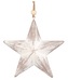 Dřevěná hvězda s patinou na zavěšení béžová 12 cm