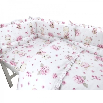 3-dílná sada Mantinel s povlečením - Míša Baletka, růžová, 135 x 100 cm; 135x100 3-dílná sada Mantinel s povlečením - Míša Baletka, růžová, 135 x 100 cm; 135x100