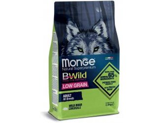 MONGE BWILD Dog - Low Grain - Divočák, Adult 2,5kg 29/17 MONGE BWILD Dog - Low Grain - Divočák, Adult 2,5kg 29/17