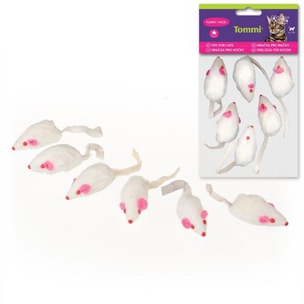 Myška malá bílá, 6x 5cm