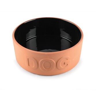 Hliněná miska DOG, vnitřní černá glazura 20,5cm
