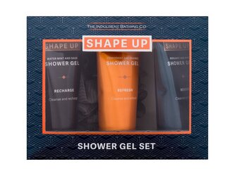 Xpel Shape Up sprchový gel Bergamot & Mint 100 ml + sprchový gel Peppermint & Orange 100 ml + sprchový gel Water Mint & Sage 100 ml + mycí houba