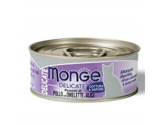 MONGE DELICATE Cat  konzerva  kuřecí  a ančovičky 80g/24bal.