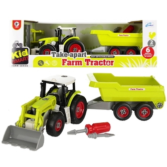 Zelený traktor s příslušenstvím