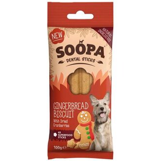 Dentální tyčinky Soopa Gingerbread Biscuit 100 g