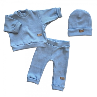 Žebrovaná rostoucí 3D sada, bavlna, Lovely One, modrá, vel. 68/74; 68/74 (6-9m)