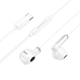 Hands Free Borofone BM93 Platinum, konektor USB C, mikrofon, barva bílá