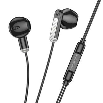 Hands Free Borofone BM93 Platinum, konektor USB C, mikrofon, barva černá