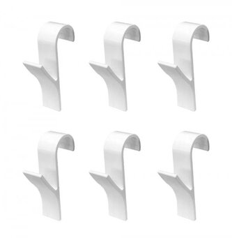 DuraHome Háček na koupelnový radiátor, PVC, bílý, 6 ks DuraHome Háček na koupelnový radiátor, PVC, bílý, 6 ks