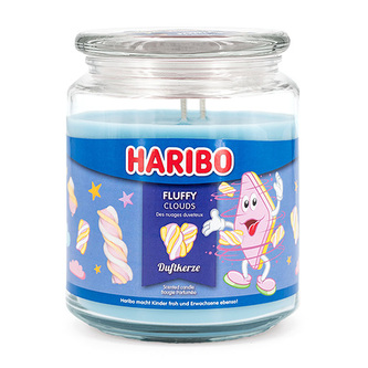 Svíčka ve skleněné dóze Haribo, Nadýchané mraky, 510 g